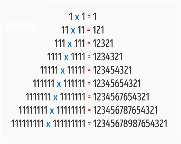 Phép tính nhân tam giác với số 1 1
